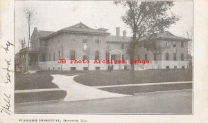 IL, Decatur, Illinois, Wabash Hospital, Exterior View, 1905 PM