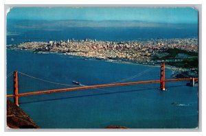 Air View Of Golden Gate Bridge San Francisco California c1972 Postcard