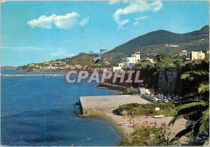 Postcard Modern lacco Ameno Ischia heliport Helicopter