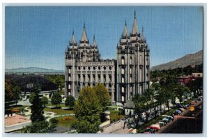 1949 Mormon Temple Building Salt Lake City Utah UT Transfer Office RPO Postcard