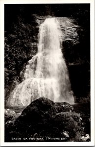 Waterfall MORRETES brazil Vintage Postcard SALTO DA FORTUNA KA9