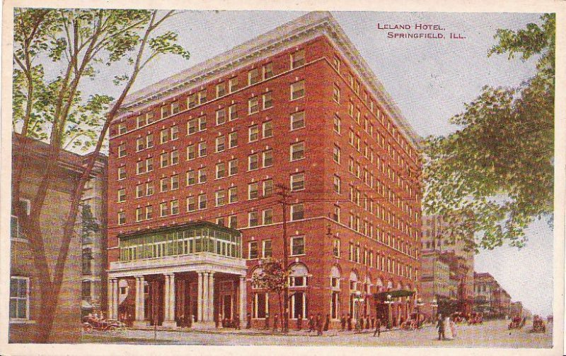 Postcard Leland Hotel Springfield IL