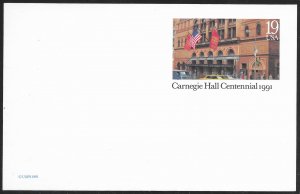 US Unused Carnegie Hall Centennial 1991 UX154