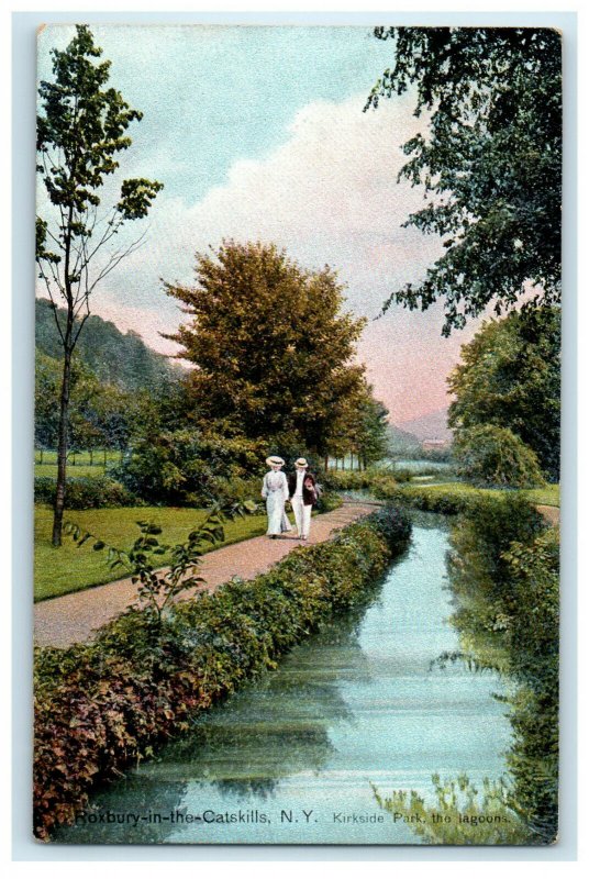 c1910s Kirkside Park, The Lagoons Roxbury-In-The-Catskills New York NY Postcard