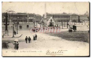 Old Postcard Paris Place de la Concorde