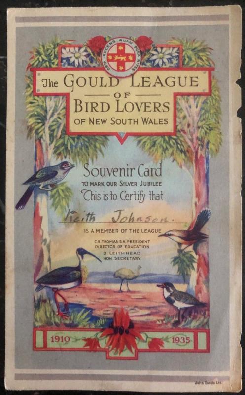 Mint Australia New South Wales Souvenir Postcard Gould League Of Birds Lovers