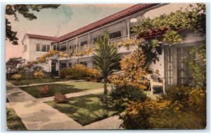 SANTA BARBARA, CA California ~ Handcolored PINE CREST LODGE c1930s Postcard
