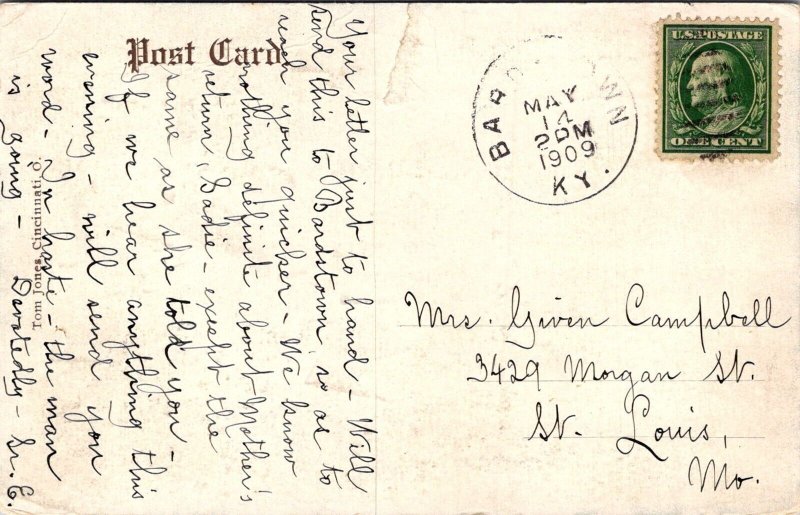 A View of the Front Lawn, Nazareth KY c1909 Vintage Postcard X77