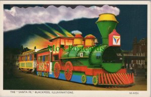 Lancashire Postcard - Blackpool Illuminations, The Santa Fe Train RS32675
