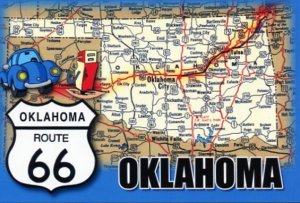 Oklahoma - Route 66 Map Postcard