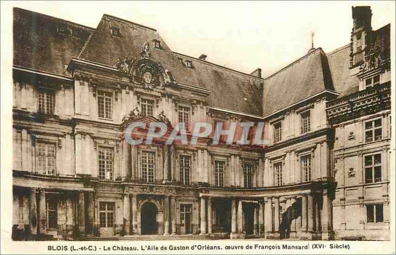 Old Postcard Blois Chateau L and C L Wing Gaston d Orleans