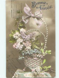 tinted rppc c1910 BEAUTIFUL FLOWERS AC9038