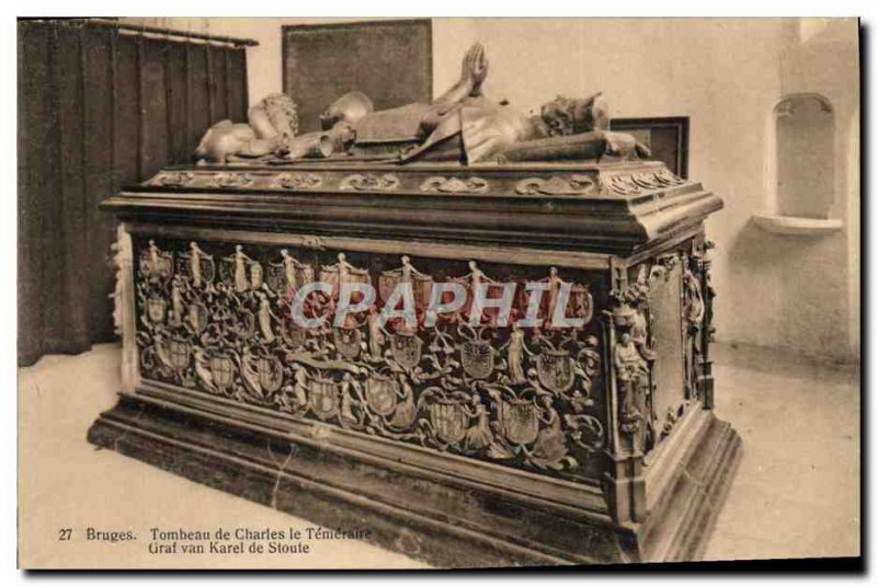 Bruges Old Postcard Tomb of Charles the Temeraire