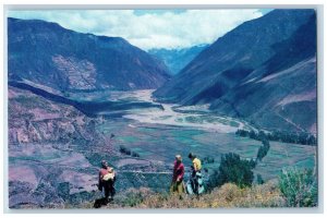 Peru Postcard Panagra Airlines Beautiful Valley of Pisac Near Cusco c1950's