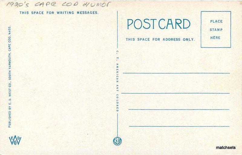1920s Cape Cod Massachusetts Humor artist impression postcard 12086 Teich