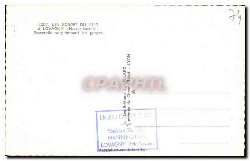 Modern Postcard Lovagny Gorges bridge overlooking the Gorge