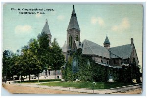 1912 Elm St. Congregational Church Southbridge Massachusetts MA Posted Postcard