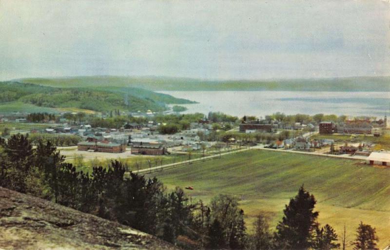 Temiscamingue Quebec Ville Marie Birdseye View Vintage Postcard K42988