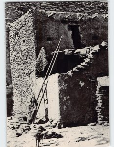 Postcard A Back Wall Hopi Village of Walpi Arizona USA