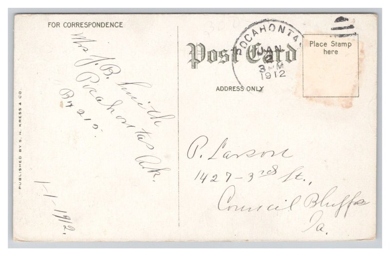 Pine Bluff Ark. Arkansas U. S. Post Office Postcard c1912 Postmark