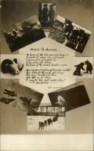 Here's to Alaska Multi View Real Photo Postcard Pat O'Cotter Poem RPPC c1920