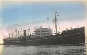 Limeraine Cargo Steamship Tinted Real Photo RPPC Postcard