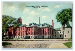 c1910's Androscoggin Country Buildings Auburn Maine ME Antique Postcard 