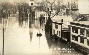 Montpelier VT 1920s Flood on Main St. Real Photo Postcard