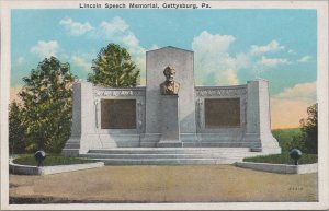 Postcard Lincoln Speech Memorial  Gettysburg PA