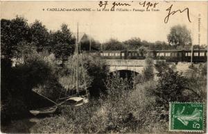 CPA CADILLAC-sur-GARONNE Le Pont sur l'Oeuille-Passage du Tram (336585)