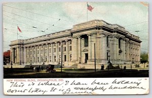 1907 New Federal Building Indianapolis Indiana Horse Carriage Posted Postcard
