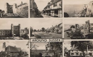 Sussex Postcard - Views Around Sussex -Sedlescombe,Pevensey,Hastings etc RS21791