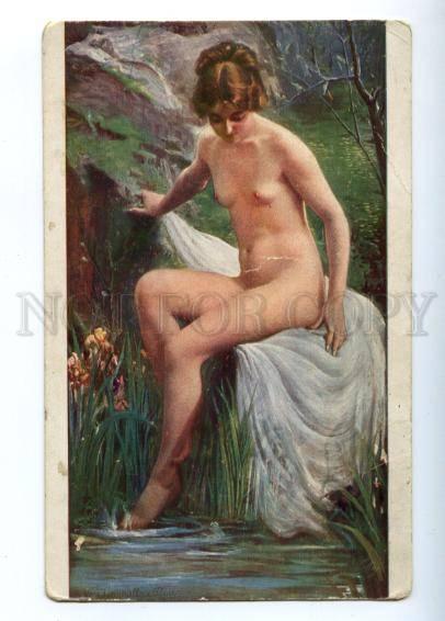 3149813 NUDE Nymph IRIS Flower GRENOUILLOUX-FLEURON old SALON
