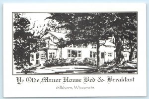 ELKHORN, Wisconsin WI ~ YE OLDE MANOR HOUSE Bed & Breakfast 2002 ~4x6 Postcard