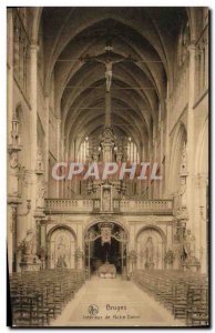 Postcard Old Bruges Interior Of Notre Dame organ