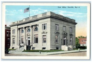 c1920's Post Office Building Stairs Entrance Danville Kentucky Vintage Postcard