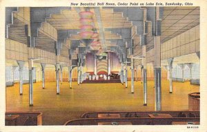Ball Room Cedar Point Lake Erie Sandusky Ohio linen postcard