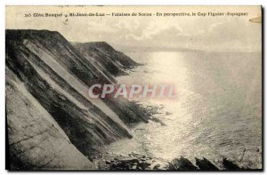 Postcard Old Saint Jean De Luz Socoa Cliffs In Perspective Cape Figuier Spain