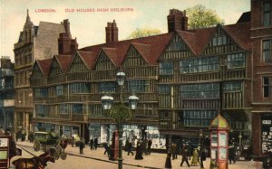 Vintage Postcard 1910's Old Houses High Holborn London England UK