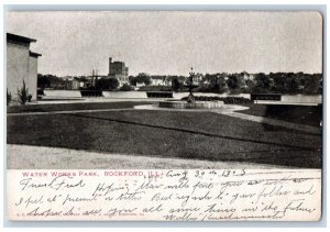 Rockford Illinois IL Postcard Scenic View Water Works Park Fountain 1903 Vintage