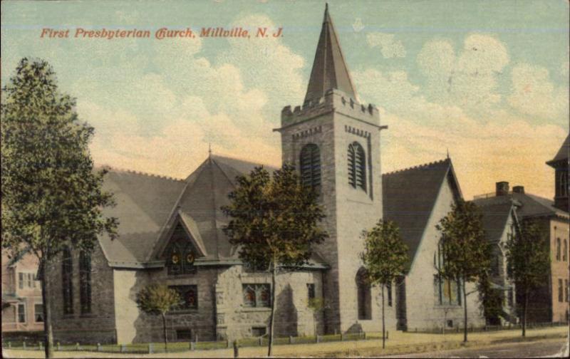 Millville NJ Church c1910 Postcard