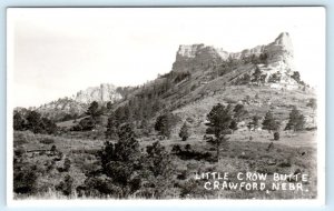 RPPC CRAWFORD, Nebraska NE ~ LITTLE CROW BUTTE 1945 Dawes County  Postcard