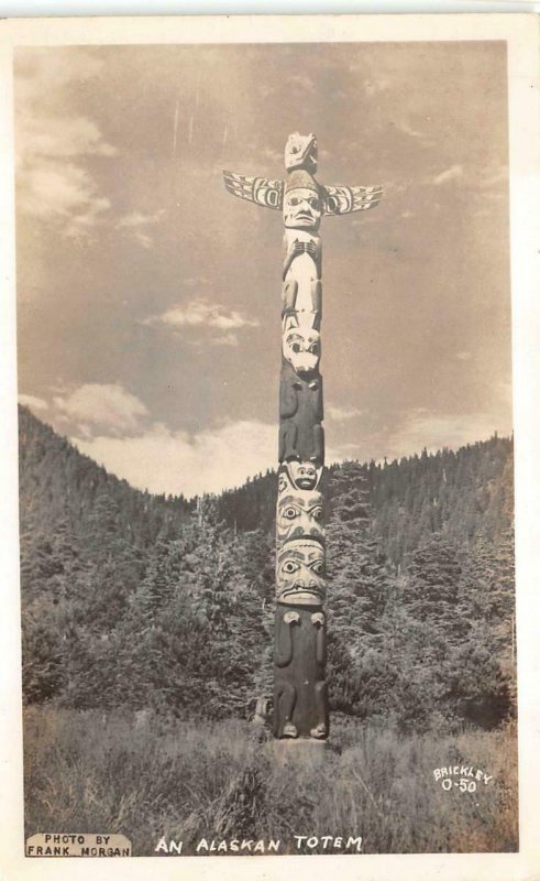 RPPC TOTEM POLE ALASKA FRANK MORGAN REAL PHOTO POSTCARD 1949