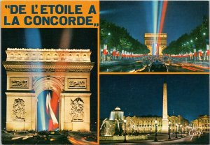 postcard Paris France - Paris multivew - From the Star to the Concord