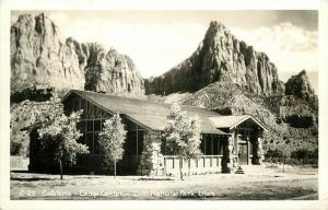 RPPC Postcard Z-25 Cafeteria, Camp Center, Zion National Park UT unposted