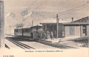 Gornergrat Switzerland Train Station Weisshorn Vintage Postcard AA2319