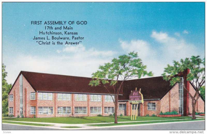 HUTCHENSON, Kansas; First Assembly of God, 17th and Main, Christ is the Answ...