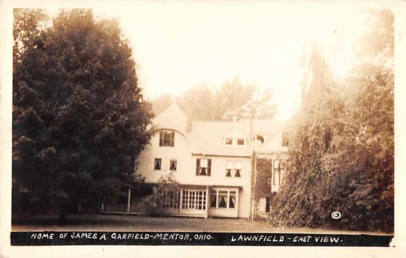 Mentor Ohio Garfield Home Lawnfield Real Photo Antique Postcard J59363