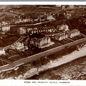 c1920s Falmouth, England RPPC Hydro Hotels Aerial Depot Photo Surrey Flying A163