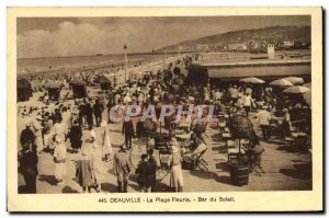 Old Postcard Deauville Beach Fleurie Le Bar du Soleil